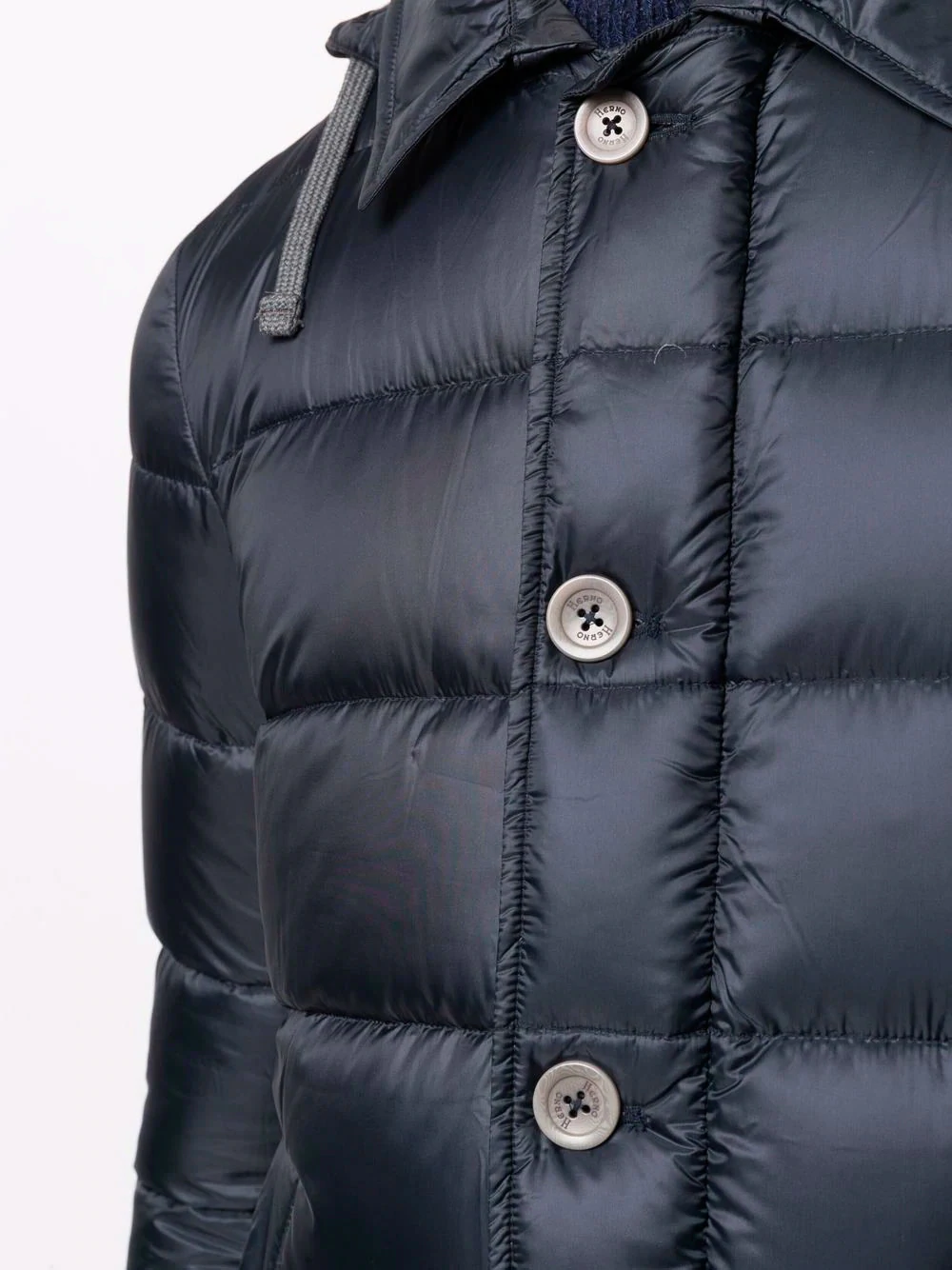 Herno Elegant Navy Quilted Down Coat