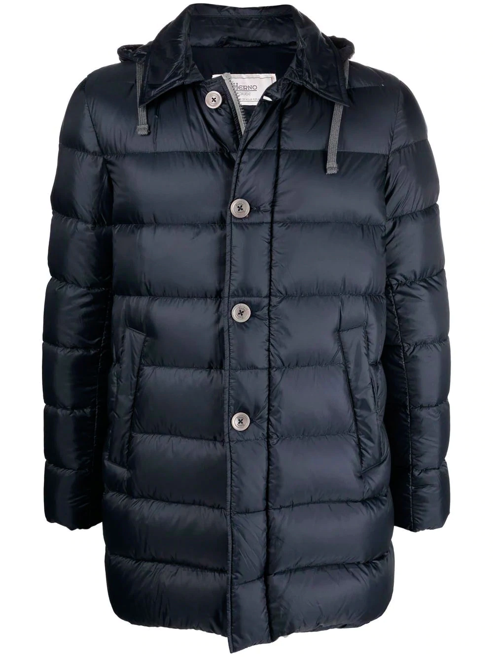 Herno Elegant Navy Quilted Down Coat