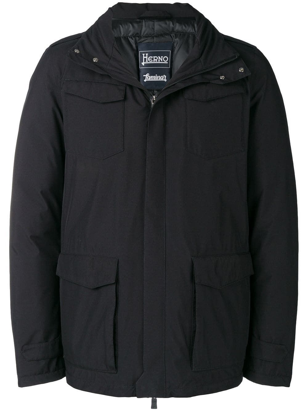 Herno Sleek Black Polyester Hooded Jacket