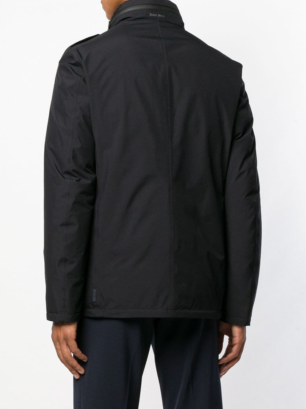 Herno Sleek Black Polyester Hooded Jacket