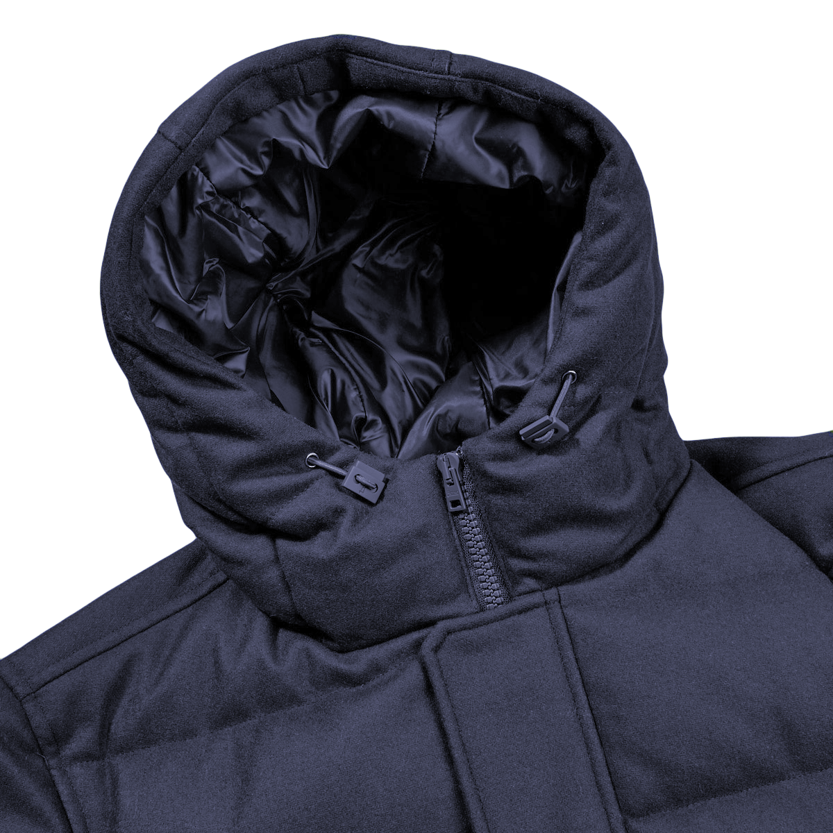 Herno Sleek Wool-Blend Down Jacket with Hood