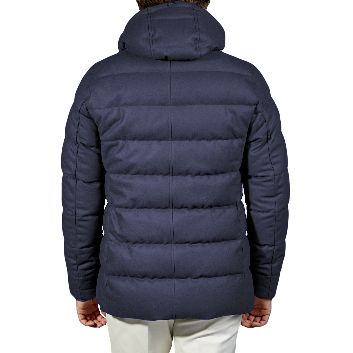 Herno Sleek Wool-Blend Down Jacket with Hood