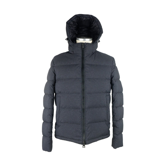 Herno Elegant Men's Down Jacket with Hood and Zip Closure