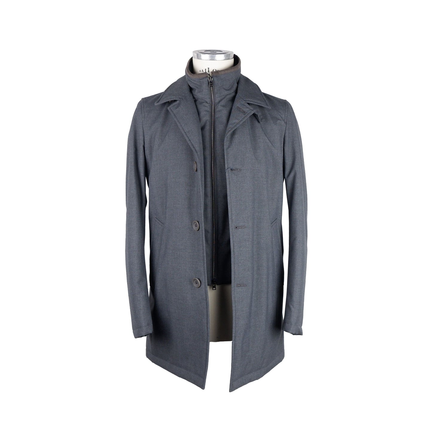 Herno Elegant Gray Jacket with Removable Padding