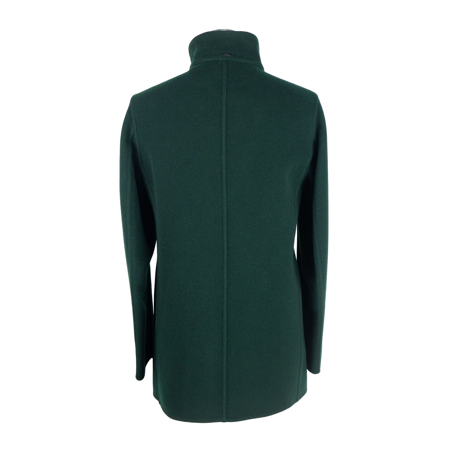 Herno Elegant Green Wool Coat with Button Closure