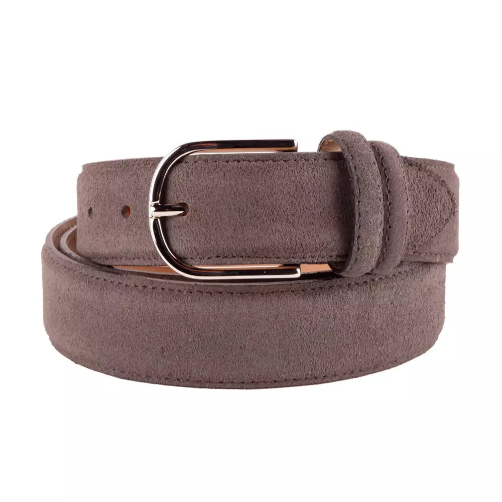 Made in Italy Elegant Quad of Suede Calfskin Belts