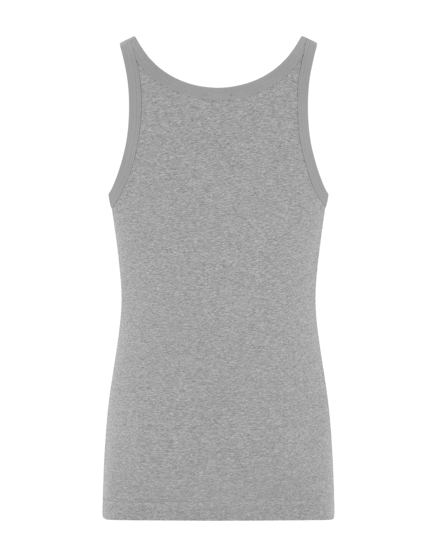 Dolce & Gabbana Sleek Grey Ribbed Sleeveless Cotton Tank Top