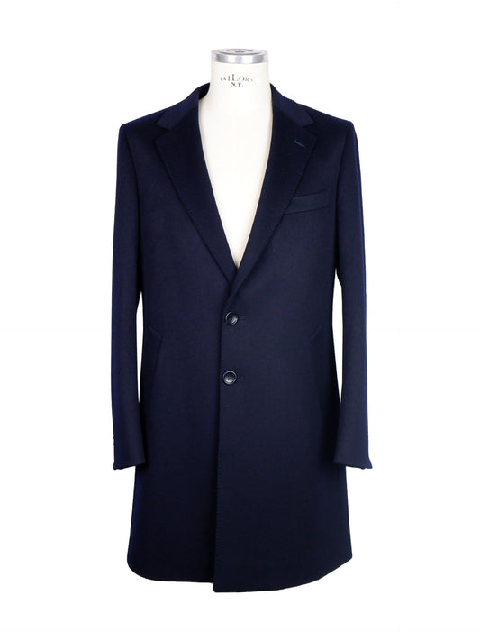 Made in Italy Elegant Blue Virgin Wool Coat