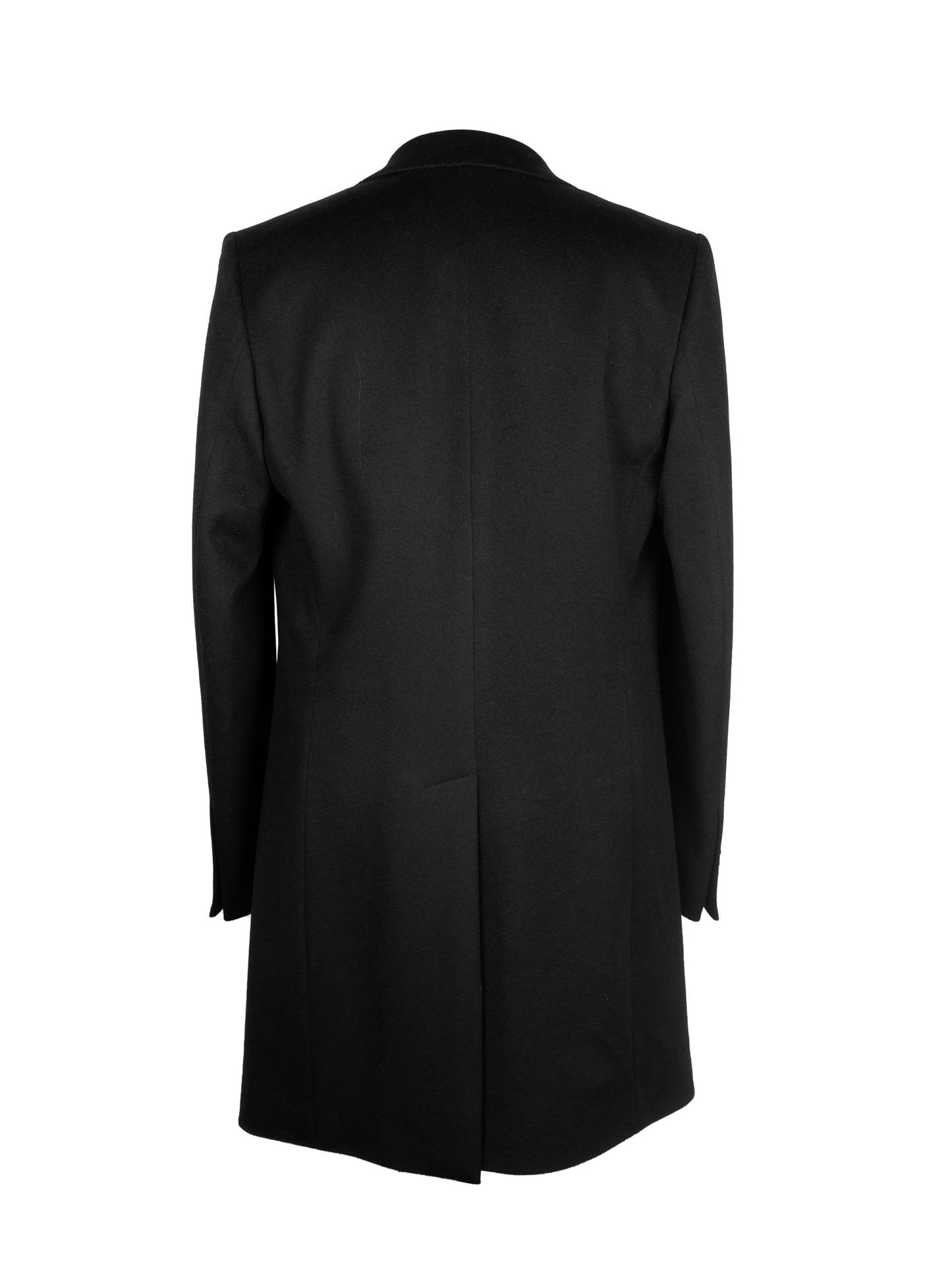 Made in Italy Elegant Black Virgin Wool Coat