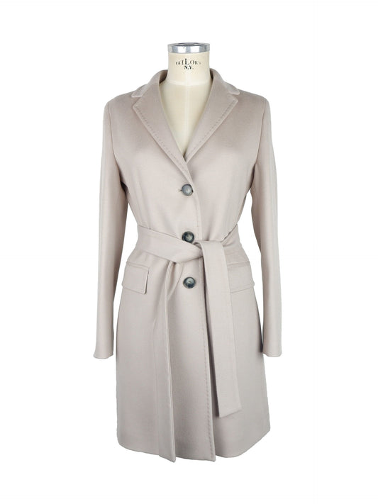 Made in Italy Elegant Grey Virgin Wool Coat