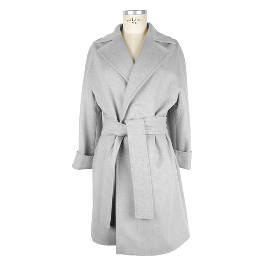 Made in Italy Elegantly Tailored Gray Wool Women's Coat