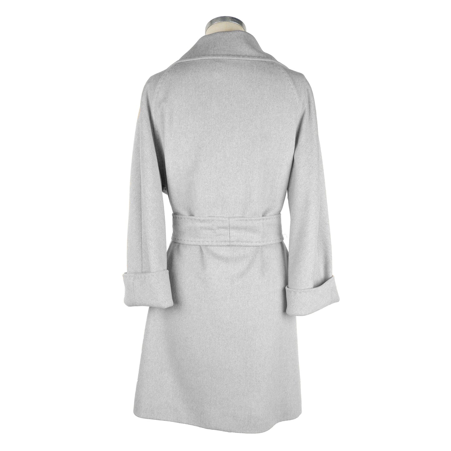 Made in Italy Elegantly Tailored Gray Wool Women's Coat