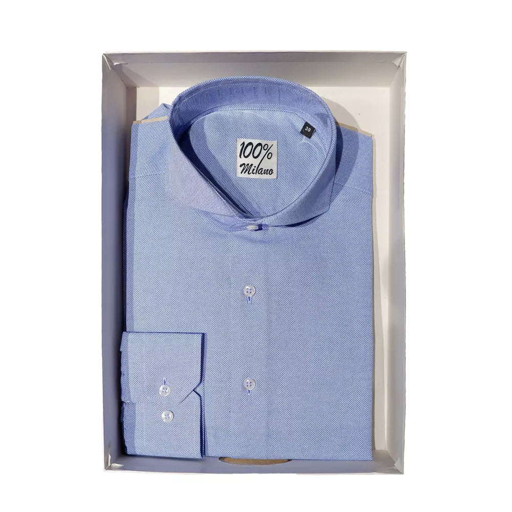 Made in Italy Elegant Light Blue Oxford Shirt