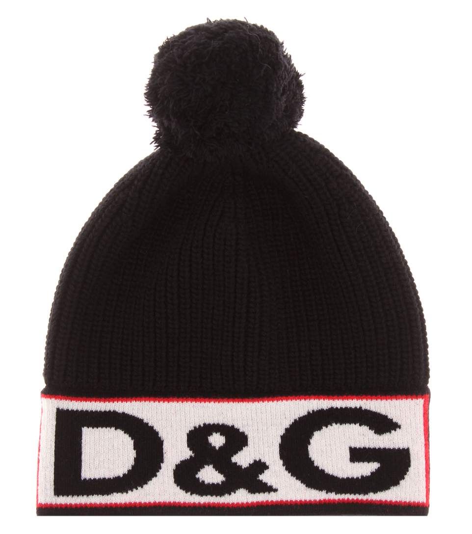 Dolce & Gabbana Elegant Black Wool Blend Logo Hat