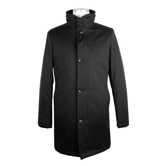 Made in Italy Elegant Italian Wool Blend Men's Long Coat