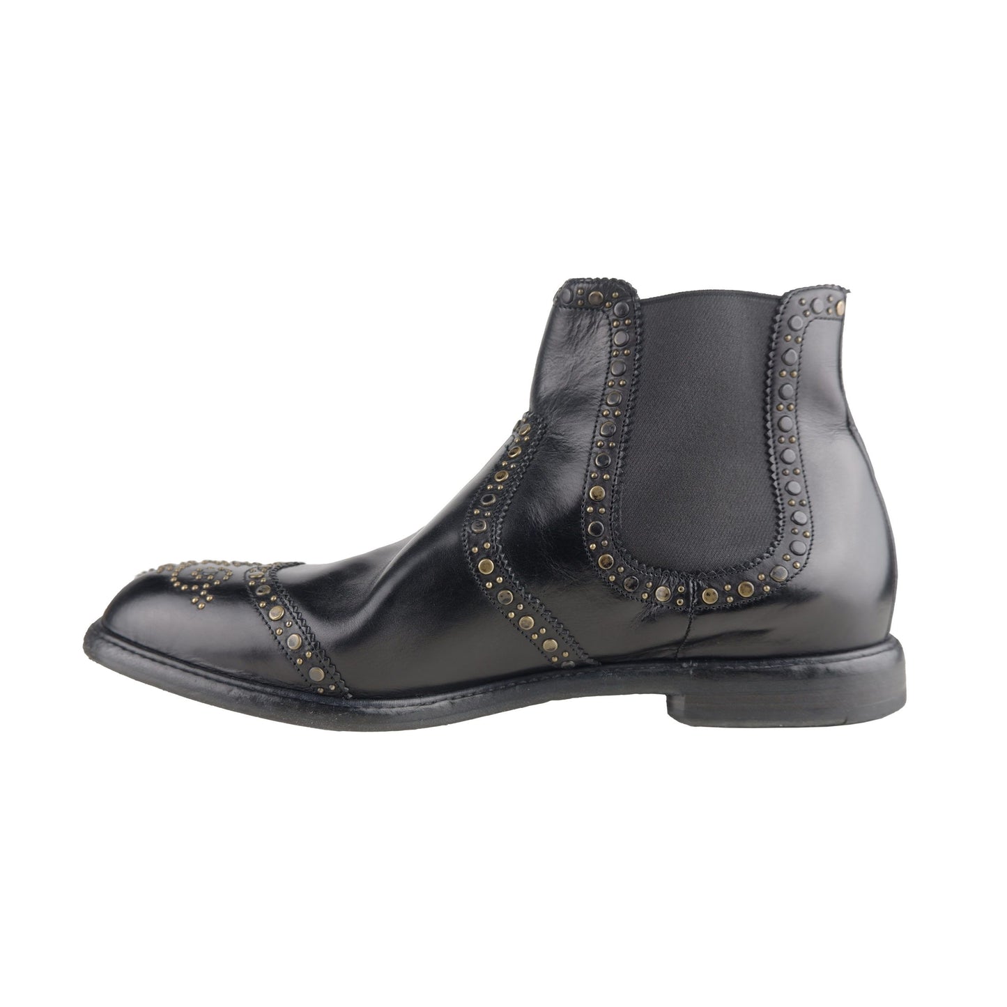 Dolce & Gabbana Studded Calfskin Ankle Boots for Men