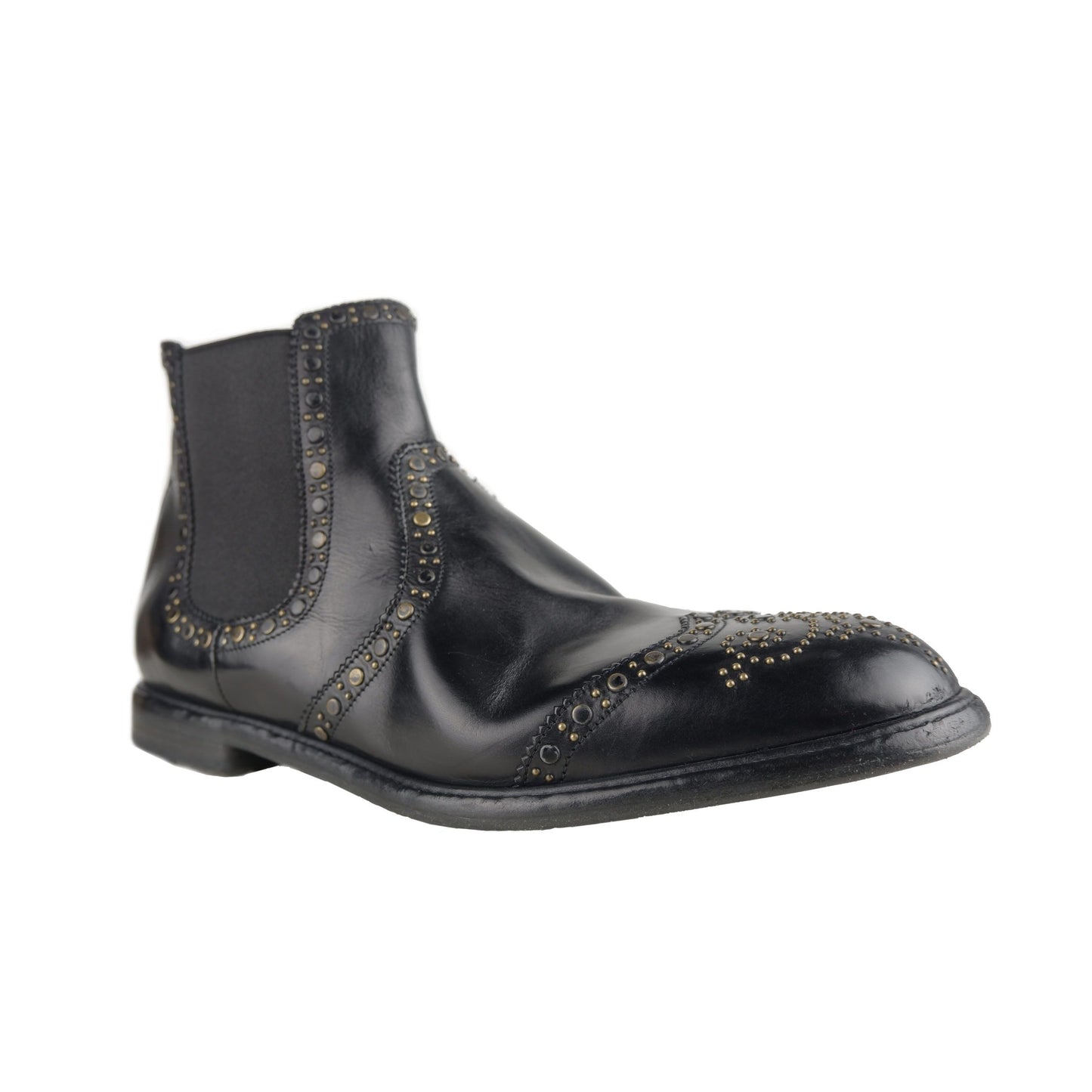 Dolce & Gabbana Studded Calfskin Ankle Boots for Men