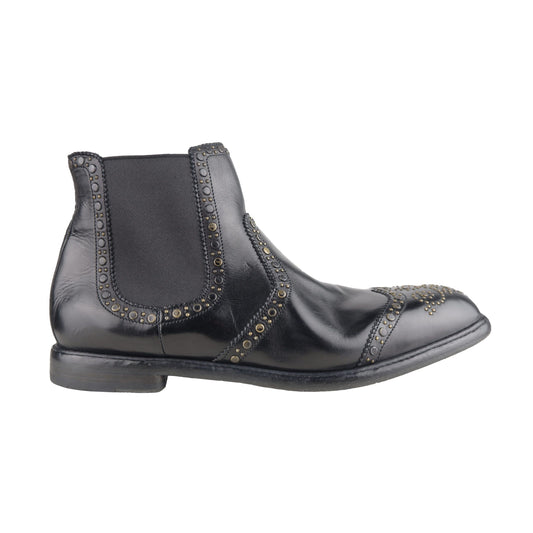 Dolce & Gabbana Studded Calfskin Ankle Boots for Men