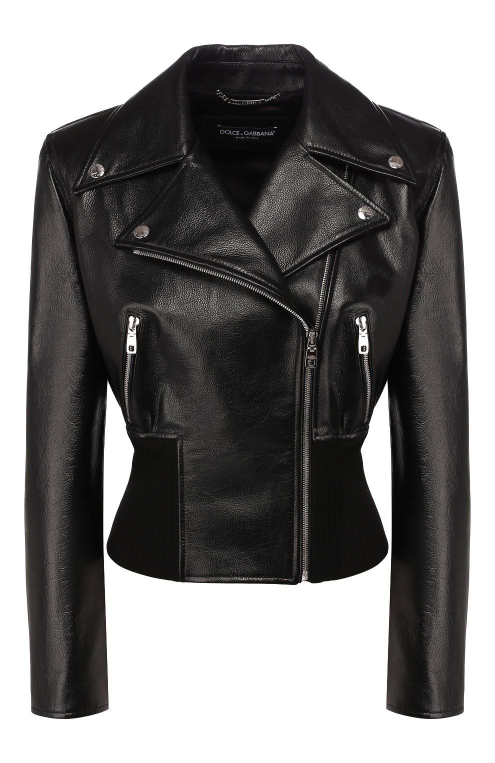 Dolce & Gabbana Elegant Calfskin Leather Jacket