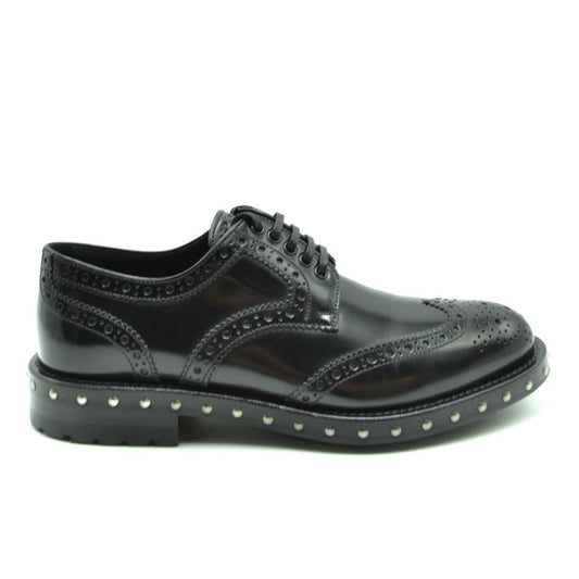 Dolce & Gabbana Studded Sole Derby Lace-Up Calfskin Shoes