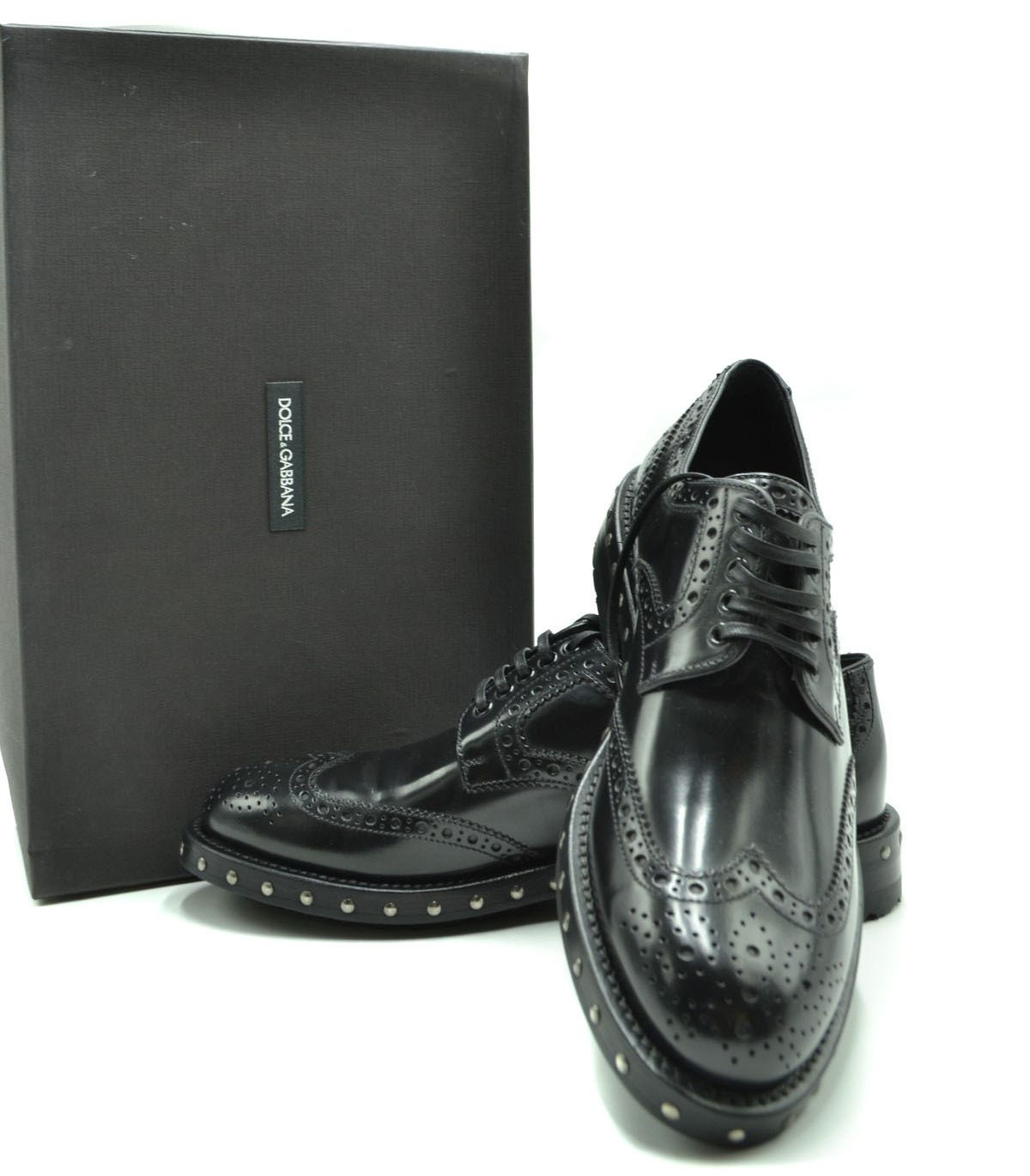 Dolce & Gabbana Studded Sole Derby Lace-Up Calfskin Shoes