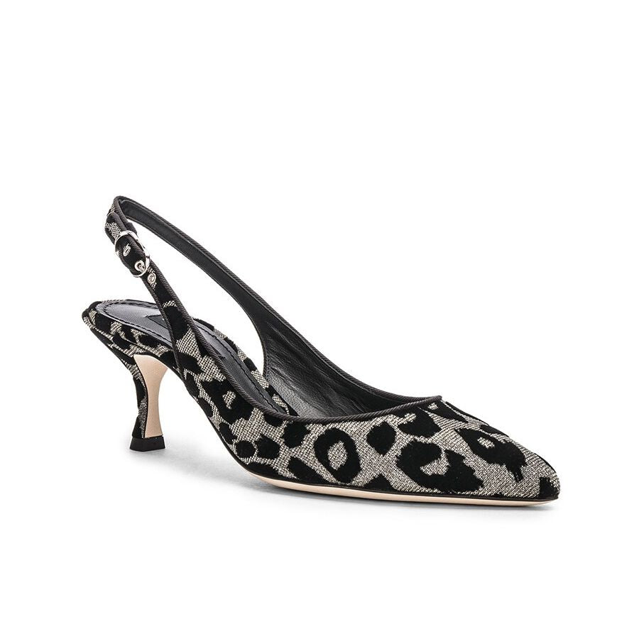 Dolce & Gabbana Elegant Leopard Print Flocked Sandals