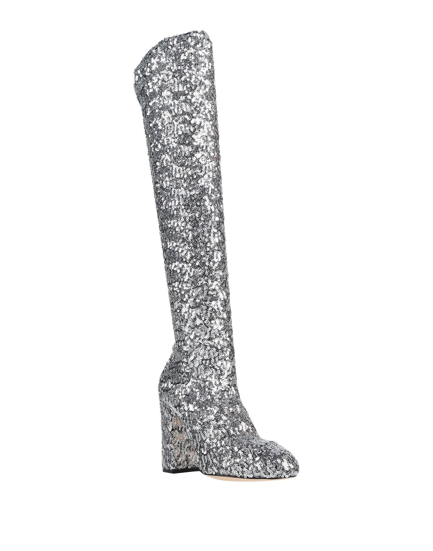 Dolce & Gabbana Sequin-Embellished High Heel Boots