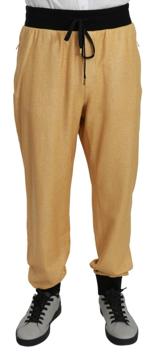 Dolce & Gabbana Golden Couture Stretch Cotton Trousers