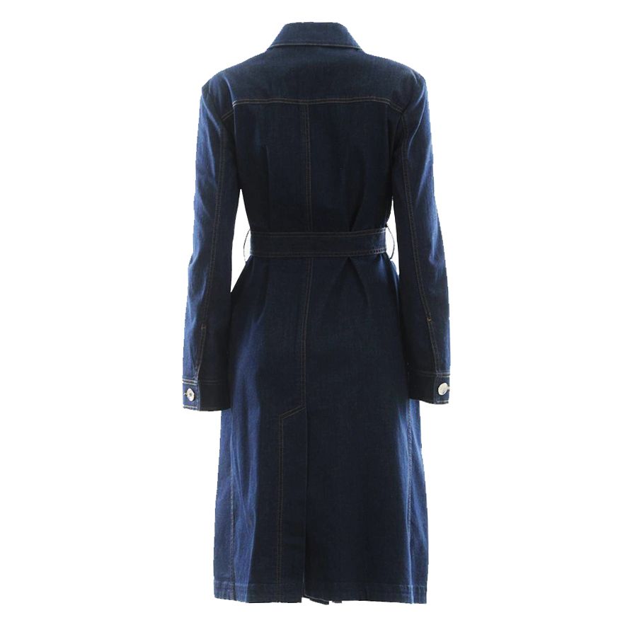 Dolce & Gabbana Elegant Denim Trench Dress in Dark Blue