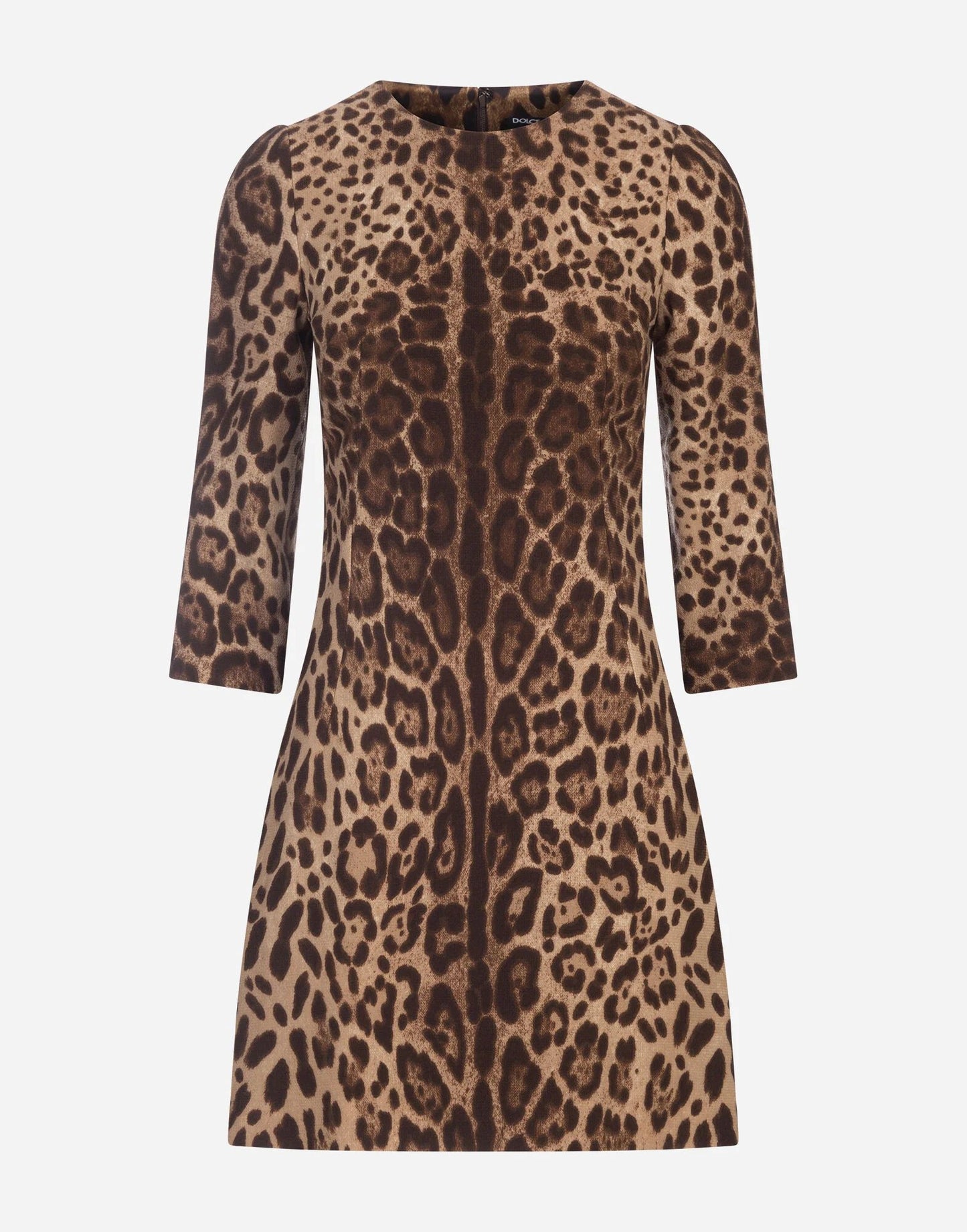 Dolce & Gabbana Elegant Leopard Print Crêpe Dress