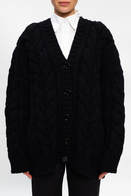 Dolce & Gabbana Elegant V-Neck Wool-Cashmere Cardigan in Black