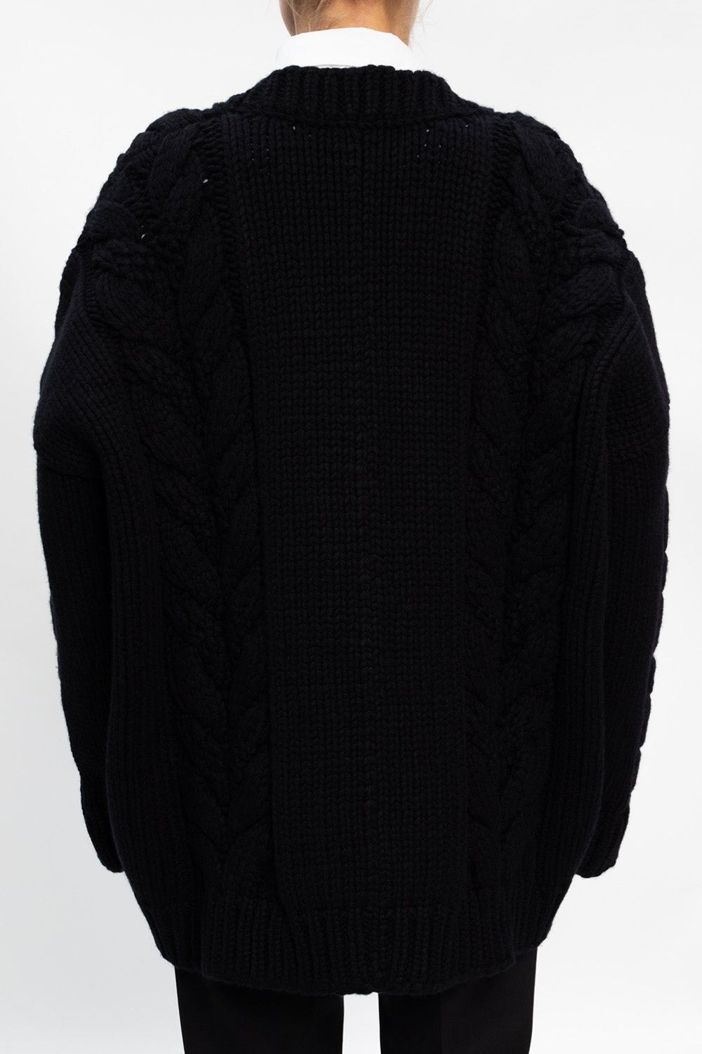 Dolce & Gabbana Elegant V-Neck Wool-Cashmere Cardigan in Black