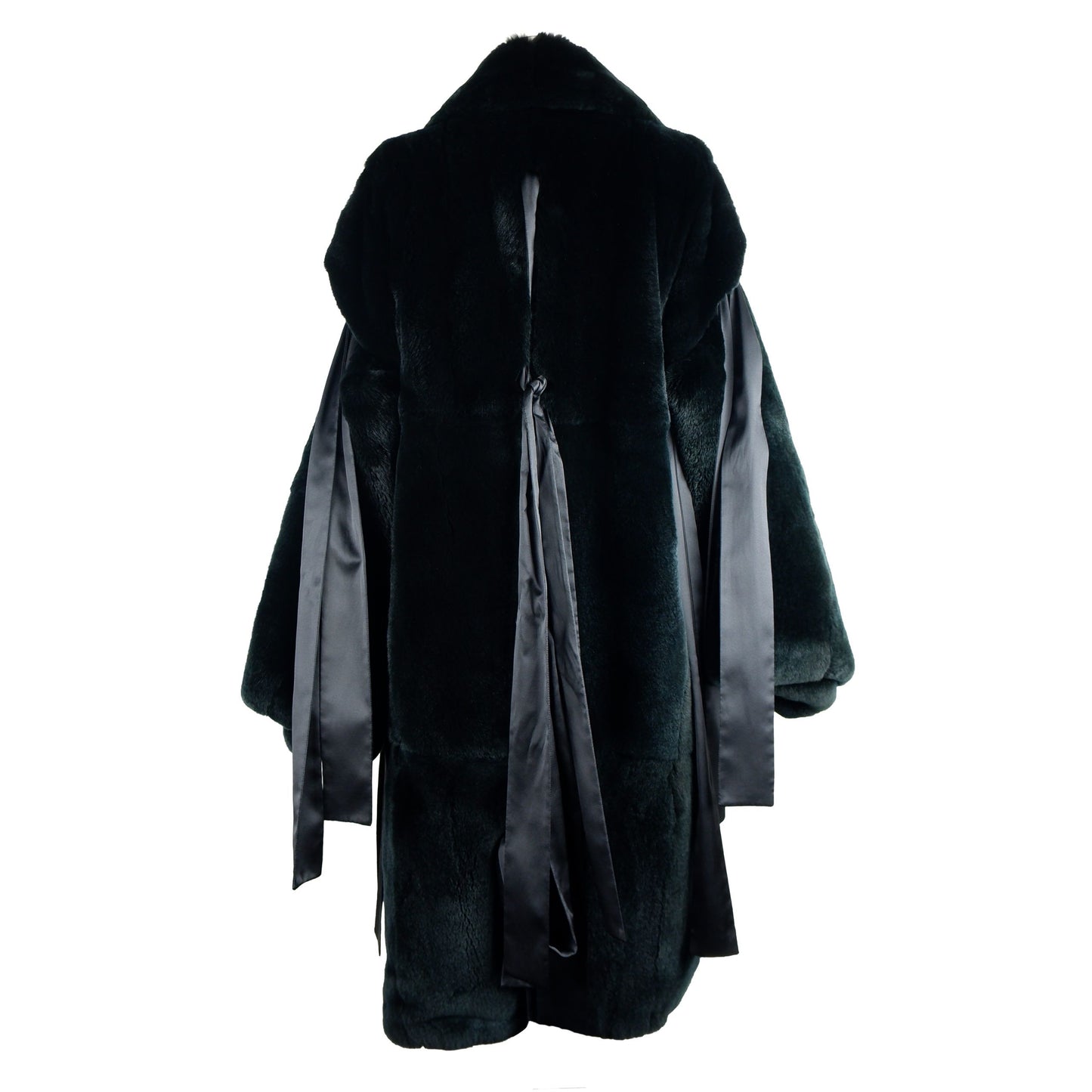 Dolce & Gabbana Elegant Black Rabbit Fur Jacket with Glass Stone Appliqué