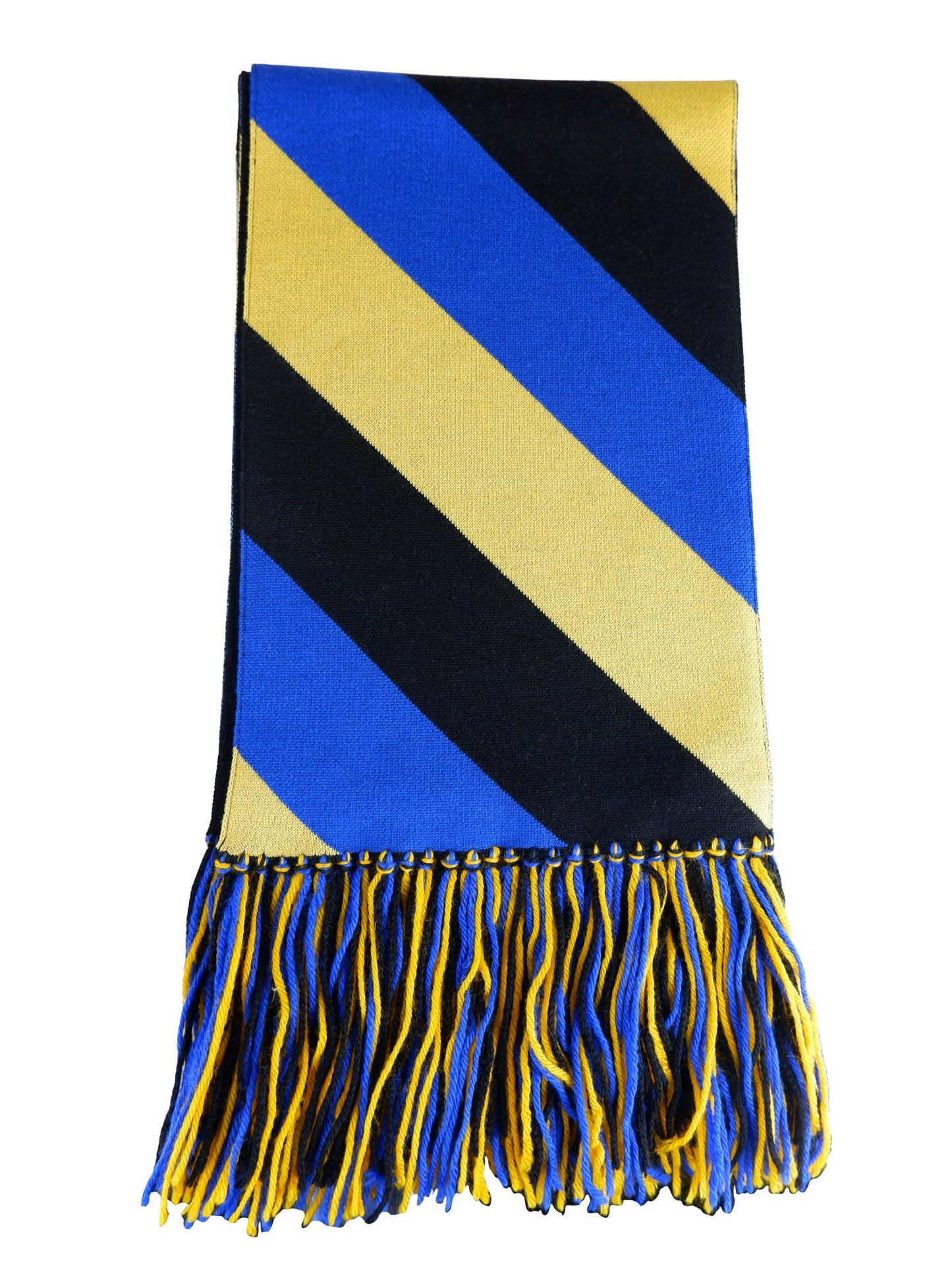 Dolce & Gabbana Elegant Virgin Wool Scarf in Black, Blue & Yellow