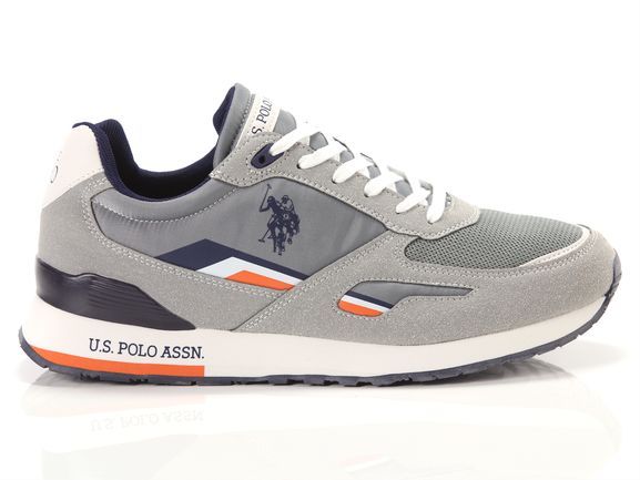 U.S. POLO ASSN. Eco-Friendly Gray Sneakers with Colorful Accents