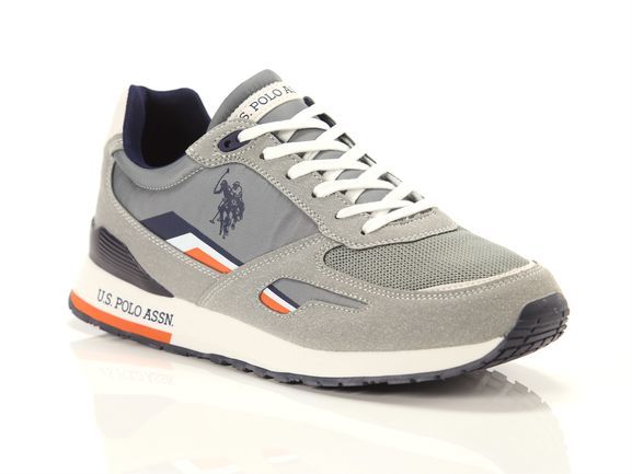 U.S. POLO ASSN. Eco-Friendly Gray Sneakers with Colorful Accents