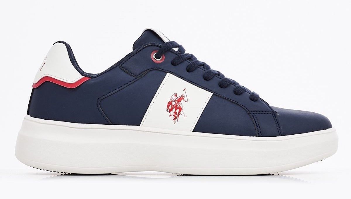 U.S. POLO ASSN. Chic Gray Sneakers with Bold Red Accents