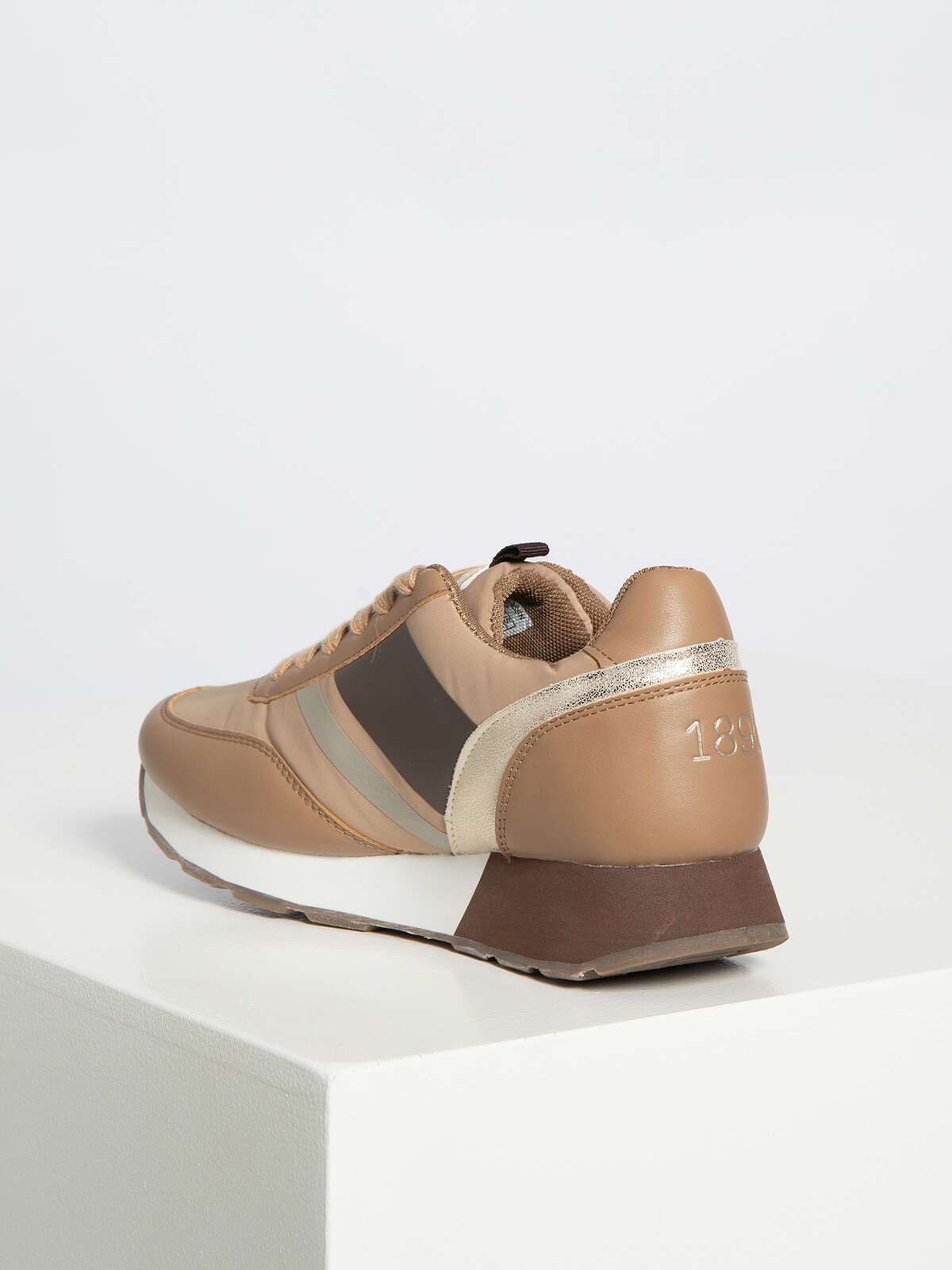 U.S. POLO ASSN. Chic Beige Eco-Fabric Sneakers with Contrasting Accents