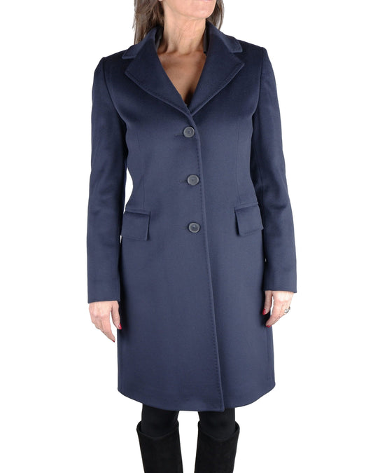 Made in Italy Elegant Blue Virgin Wool Coat