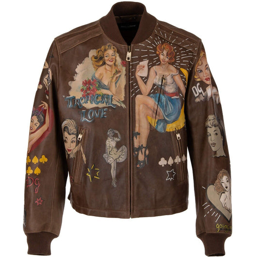 Dolce & Gabbana Exquisite Handcrafted Bull Leather Jacket