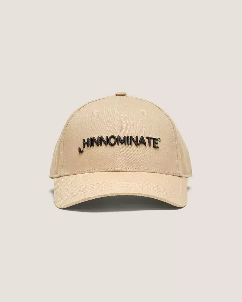 Hinnominate Beige Embroidered Logo Cotton Hat