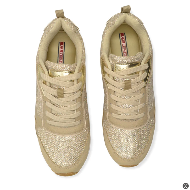 U.S. POLO ASSN. Beige Metallic Insert Sneakers for Women