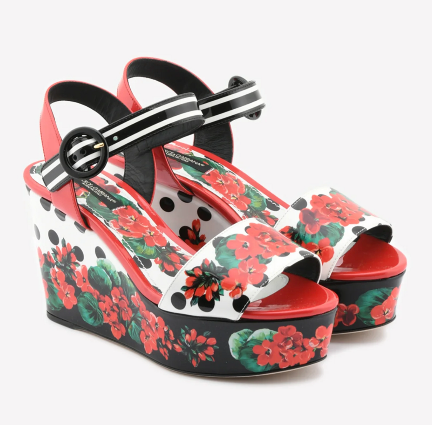 Dolce & Gabbana Floral Painted Leather Sandals