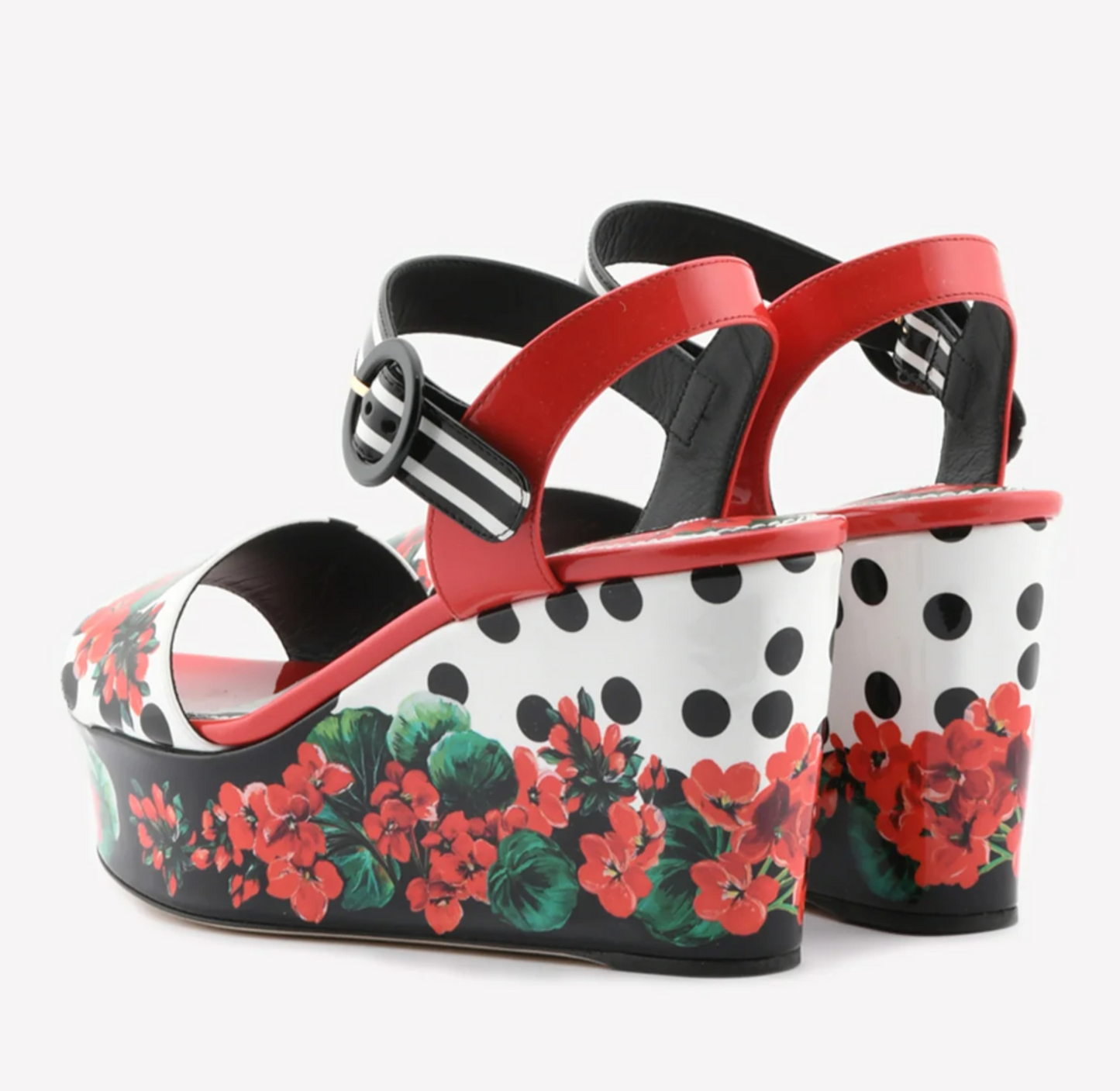 Dolce & Gabbana Floral Painted Leather Sandals