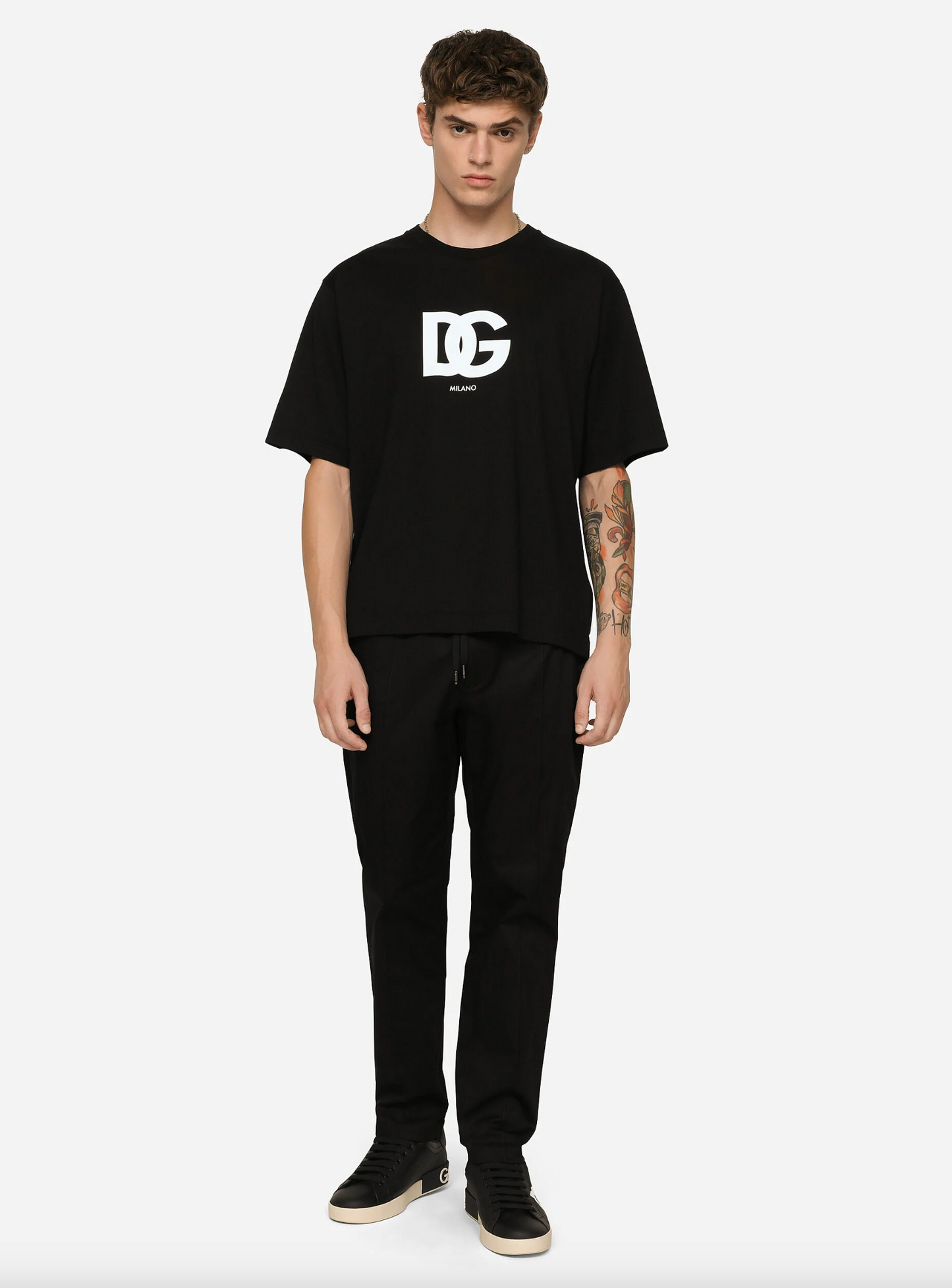 Dolce & Gabbana Elegant Black Logo T-Shirt - Pure Cotton