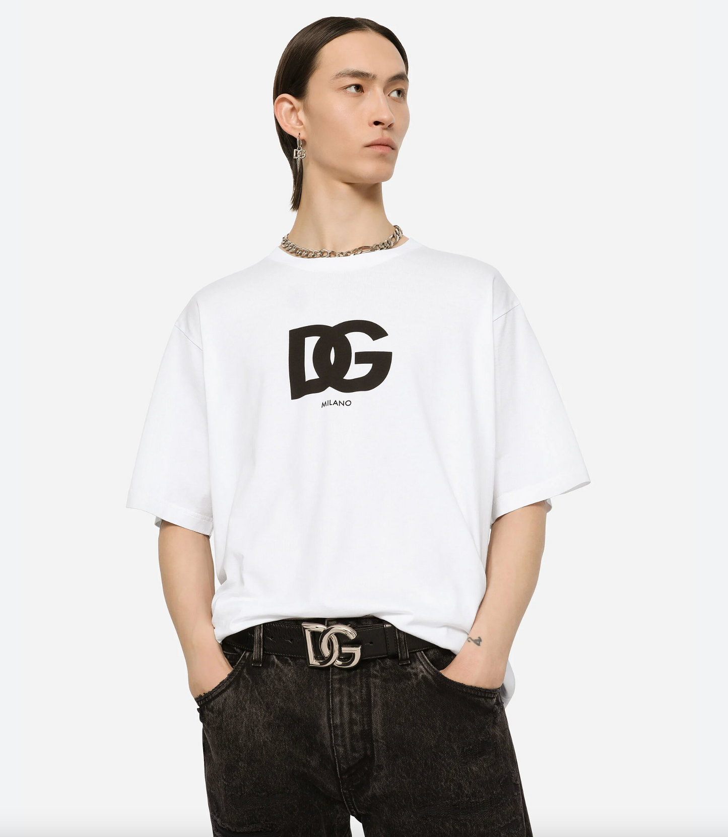 Dolce & Gabbana Elegant White Logo Tee - Pure Cotton