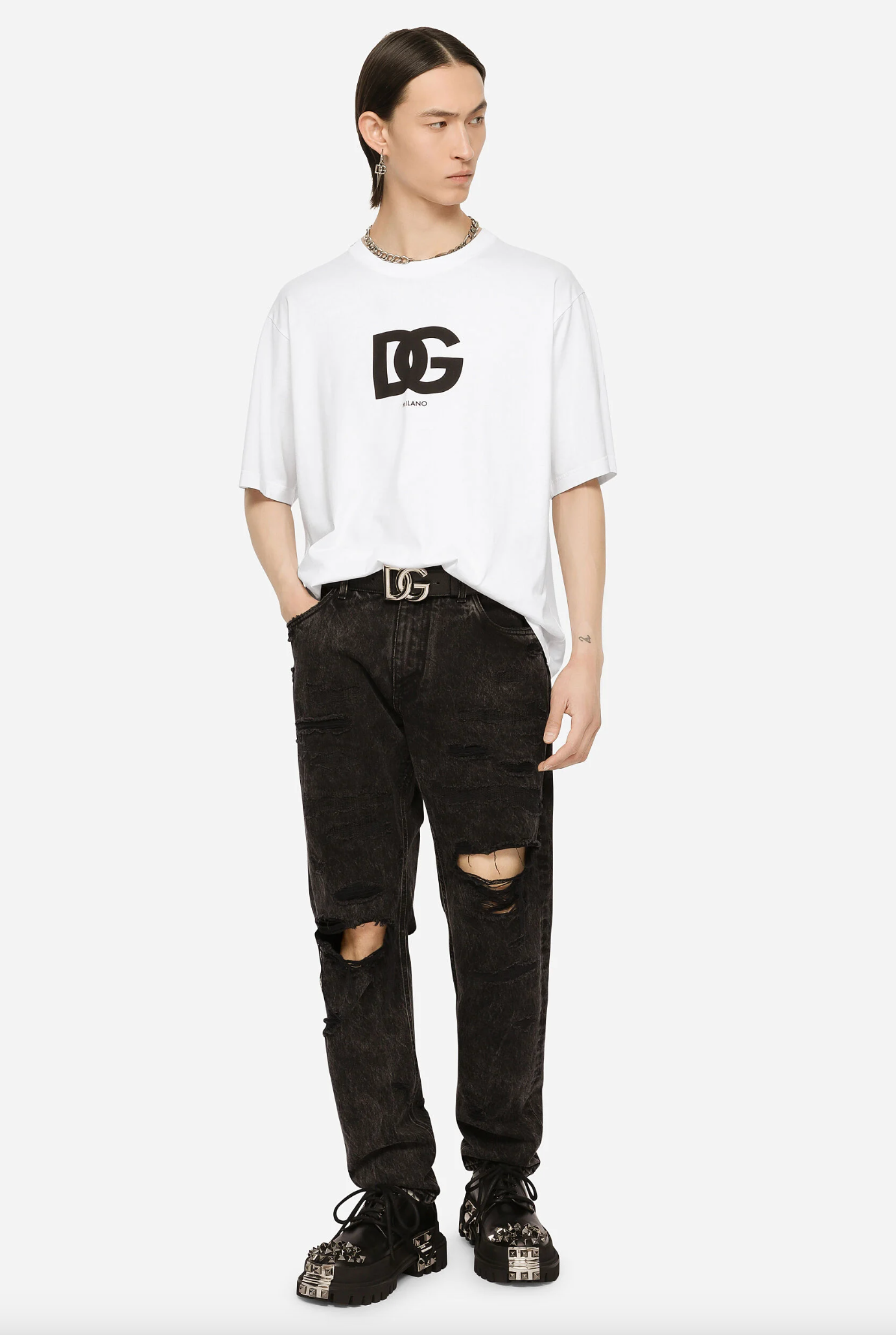 Dolce & Gabbana Elegant White Logo Tee - Pure Cotton