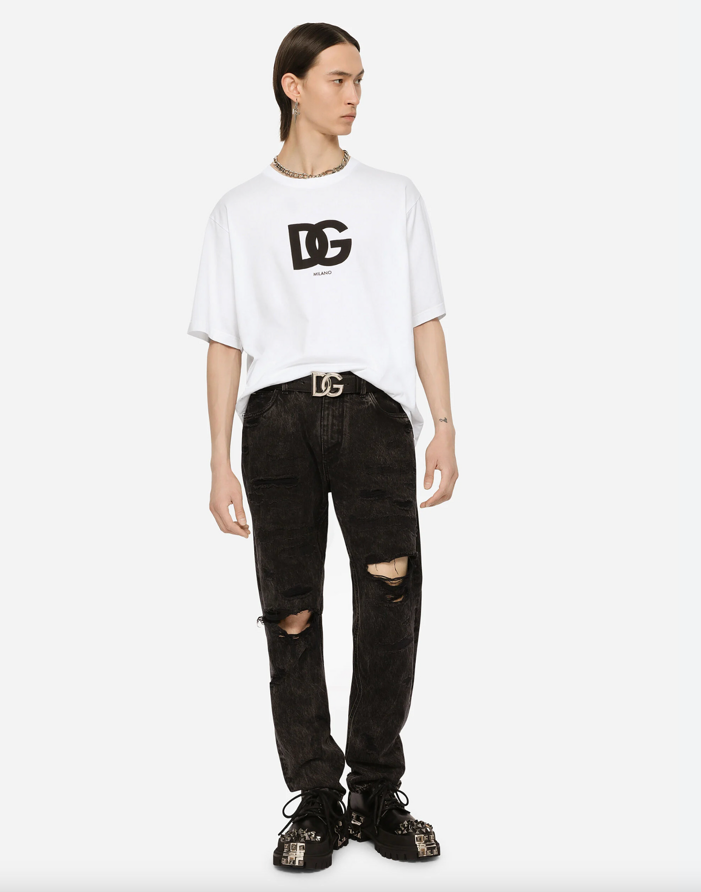 Dolce & Gabbana Elegant White Logo Tee - Pure Cotton