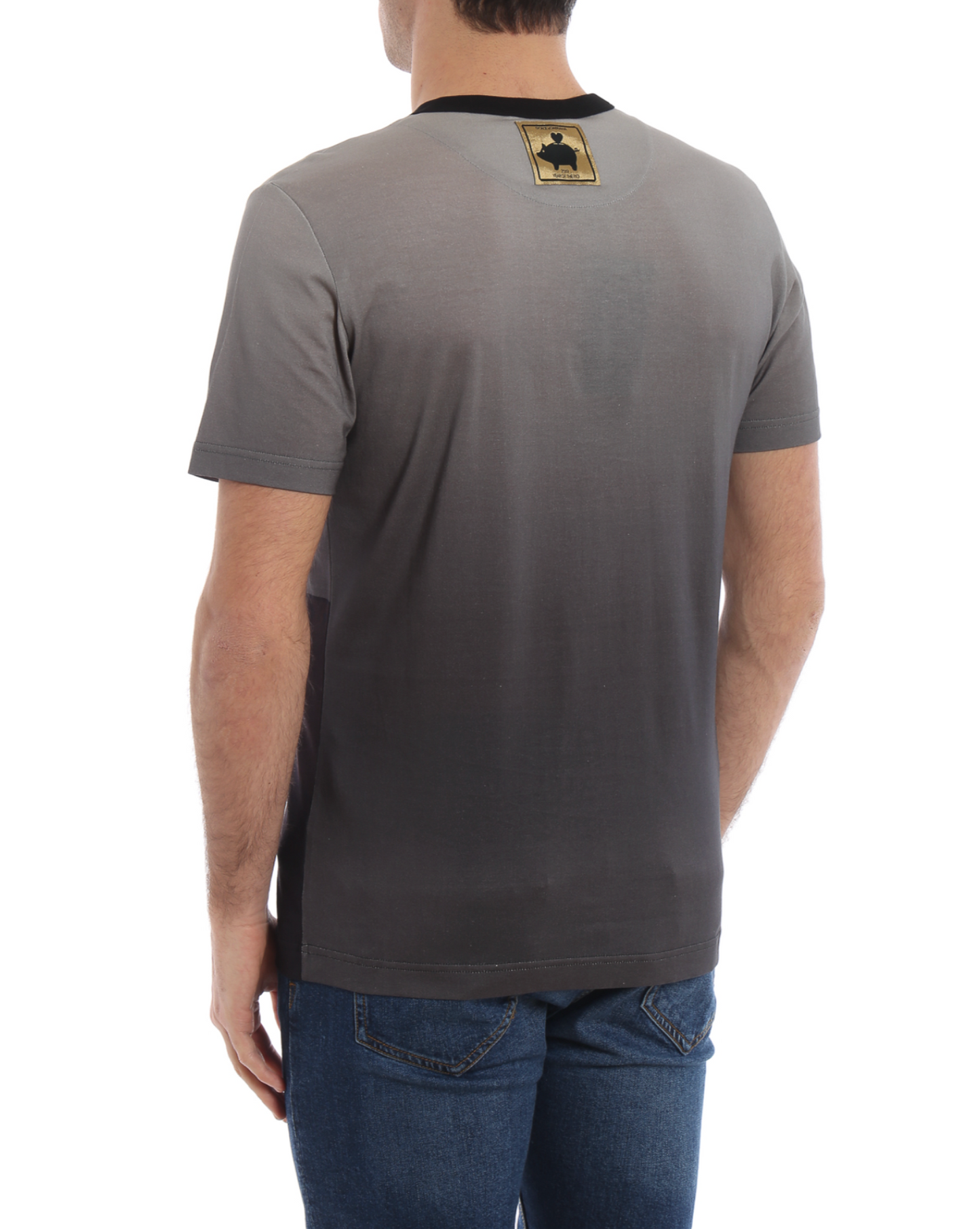 Dolce & Gabbana Elegant Gray Cotton T-Shirt with Designer Emblem