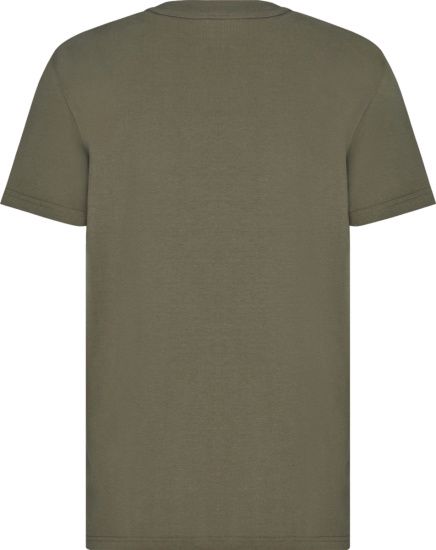 Dior Elegant Green Jersey Cotton Tee with Iconic Emblem